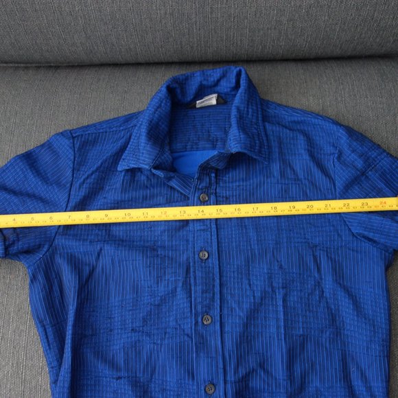 Diesel StyleLab Blue Short Cuffed Sleeve Button Down Made in Italy Shirt Size S - Picture 3 of 10